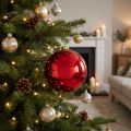 Bola navideña mediana plástico rojo 20cm | Floristik24.es