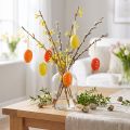 Mini huevo de Pascua para colgar con puntos amarillo, rojo, naranja Al.4cm 24 piezas | Floristik24.es