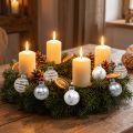 Mini bolas navideñas blancas, plateadas vidrio real Ø3cm 9 piezas | Floristik24.es