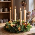 Velas de cera PURA velas de palo crema Sahara 250/23mm cera natural 4uds | Floristik24.es