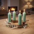 Velas cónicas velas cortas jade verde para anilla Ø21/110mm 6 piezas | Floristik24.es