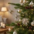 Estrellas con mica champagne 11,5cm 4uds | Floristik24.es