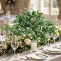 Decoración de boda ramas de eucalipto con flores ramo decorativo verde, rosa 26cm | Floristik24.es