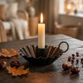 Candelero negro Candelero decoración de mesa de metal Ø9.5cm H3cm | Floristik24.es