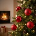 Adornos de plástico rojo para árbol de Navidad, 8 cm, 6 unidades | Floristik24.es