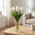 Tulipanes Blancos Decoración Flores Artificiales Real Touch Primavera 49cm 5 uds | Floristik24.es