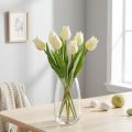 Tulipanes decorativos Flores artificiales Blanco Crema 20cm 6 uds | Floristik24.es