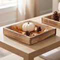 Bandeja de madera, diseño rústico, perfecta para la decoración del hogar o la oficina, 15 cm, 4 piezas | Floristik24.es
