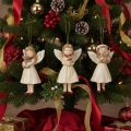 Adornos de ángel decorativos para árbol de Navidad, estilo vintage, 10 cm, 3 piezas. | Floristik24.es