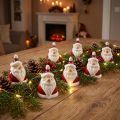 Figura de Papá Noel de cerámica, roja y blanca, 6,4 cm – Decoración navideña festiva – 6 piezas | Floristik24.es