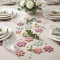 Decoración dispersa flores de mesa madera blanco rosa violeta 3,5 cm 36 piezas | Floristik24.es