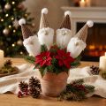 Plug decorativo gnomo Navidad blanco marrón 4x11cm 4uds | Floristik24.es