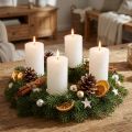 Velas de pilar de color liso, blancas, 70 x 120 mm, juego de 4, para decoración, bodas y Adviento | Floristik24.es