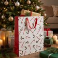 Bolsa de papel bolsa regalo bastones de caramelo 26×10×32cm 2uds | Floristik24.es