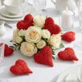 Corazones de sisal rojos, decoración para boda, fibras naturales de sisal, San Valentín H7,5-9cm 16 piezas | Floristik24.es