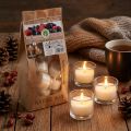 Velas aromáticas, velas de té de frutos rojos, velas de té aromáticas, velas de cera Ø3,8cm H2,3cm blanco 18 piezas | Floristik24.es
