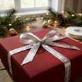 Cinta navideña Cinta Feliz Navidad Plata Blanco 10mm 20m | Floristik24.es
