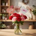 Tacos de flores de madera Tacos decorativos Love 8×7,5cm 12uds | Floristik24.es