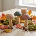 Setas de madera setas decorativas decoración otoñal madera surtida 11×7,5cm 3ud | Floristik24.es