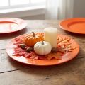 Platos de plástico naranja – 28 cm – Ideales para fiestas y decoración – 4 unidades | Floristik24.es