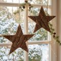 Estrellas decorativas para colgar hechas de corteza de pino estrellas de pino 20cm 3 piezas | Floristik24.es