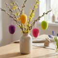 Huevos de Pascua para colgar, color verde, amarillo, rosa, baya, 11 cm, 4 unidades | Floristik24.es