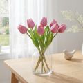 Decoración de flores Tulipanes Flores artificiales Púrpura 20cm 6 piezas | Floristik24.es