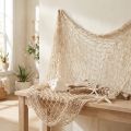 Red de macramé para decoración de pesca, estilo náutico veraniego, 85–90x100cm | Floristik24.es
