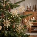 Estrellas de paja navideñas Adornos para árbol de Navidad 8cm 12 piezas | Floristik24.es