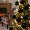 Bolas de Navidad negras bolas de árbol de cristal Ø6cm 24 piezas | Floristik24.es