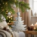 Colgante para árbol de Navidad, decoración de Adviento, decoración de metal para Navidad, plata 20,5×15,5cm | Floristik24.es