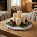 Disco de madera decorativo con posavasos de corteza de contrachapado blanco Ø20cm | Floristik24.es