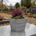 Jardinera de madera macetero shabby chic gris 12,5×14,5×14,5cm | Floristik24.es