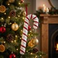 Bastón de caramelo Deco Christmas Red White Striped H34cm | Floristik24.es