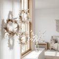 Corona de plumas deco plumas naturaleza ventana decoración Ø20cm 3pcs | Floristik24.es