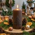 Vela navideña, marrón oscuro, 150/70 mm, decoración de Adviento, luz de vela | Floristik24.es