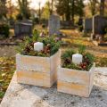 Cajón para plantas con tirador madera blanca naranja 12/15cm juego de 2 | Floristik24.es
