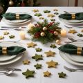 Estrellas decorativas dispersas verdes y doradas con purpurina decoración de mesa Navidad 4/5cm 40 piezas | Floristik24.es
