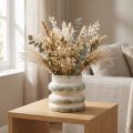 Jardinera decorativa para arreglos secos crema gris verdoso 16×16cm | Floristik24.es
