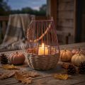 Farol con asa y cristal violeta natural Ø18cm H22cm | Floristik24.es