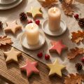 Decoración dispersa estrellas de madera estrellas madera de mango amarillo albaricoque 5cm 12 piezas | Floristik24.es