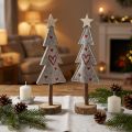 Árbol de Navidad de fieltro decorado con corazones gris rojo 28cm 4 piezas | Floristik24.es
