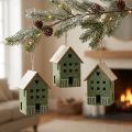 Colgadores decorativos de fieltro para casa, color verde natural, decoración navideña, juego de 4 | Floristik24.es