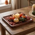 Bandeja decorativa de madera, rectangular, barnizada en marrón oscuro, 30×25 cm. | Floristik24.es