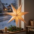Estrella de papel iluminada, yute natural, Navidad, 60 cm | Floristik24.es