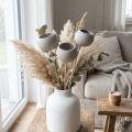 Campanas decorativas de flores secas con tallo gris 37cm 3 piezas | Floristik24.es