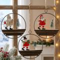 Colgante navideño Papá Noel muñeco de nieve Ø12cm 3pcs | Floristik24.es