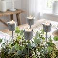 Portavelas enchufable Shabby Chic gris Ø3cm H8,5cm 8 piezas | Floristik24.es