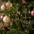Decoraciones para árboles de Navidad corazón corazones de metal decoración dorado 12cm 6 piezas | Floristik24.es