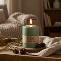 Vela de pilar PURE velas Wenzel verde esmeralda 90/70mm | Floristik24.es